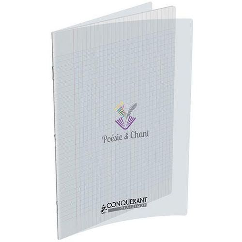 Cahier de poésie piqûre couverture polypropylène blanche translucide 48 pages 24x32 cm - Image principale