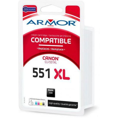 Cartouche jet d'encre compatible Canon CLI-551BK noir photo - Image principale