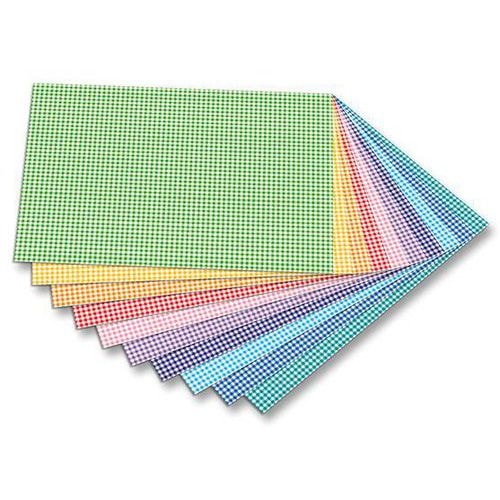 Paquet 10 feuilles carton vichy 50 x 70 cm couleurs assorties - Image principale