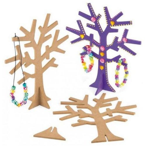 Arbre à bijoux sur socle en médium bois hauteur 190 mm - Image principale