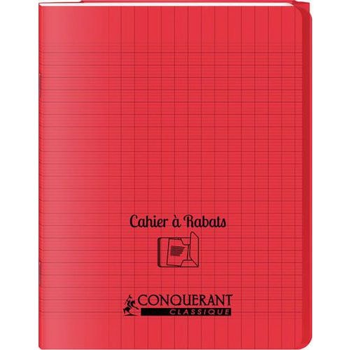 Cahier avec rabats 96 pages seyes, format 24 x 32 cm Polypropylène - Rouge - Image principale