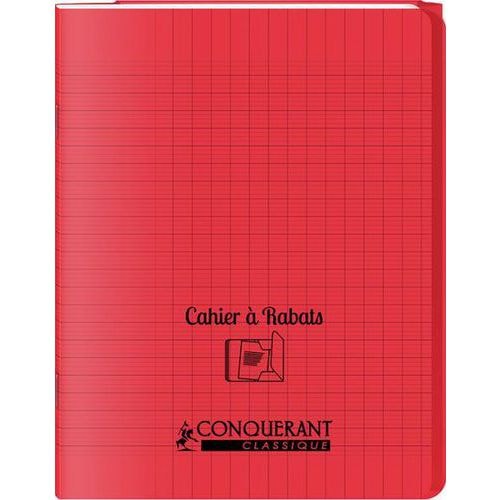 Cahier avec rabats 48 pages Seyes 24x32 cm - Polypropylène rouge - Image principale