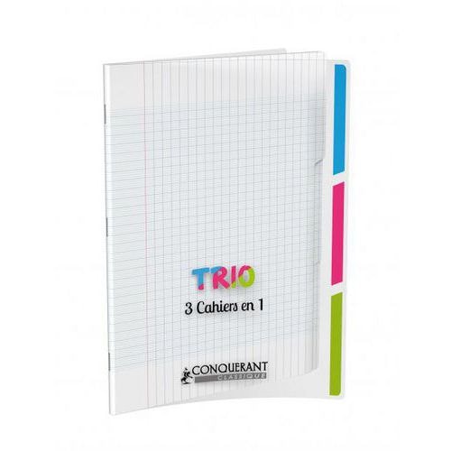 Cahier trio '3 en 1' couverture polypropylène piqûre 96 pages seyes 90g 24x32 cm - Image principale