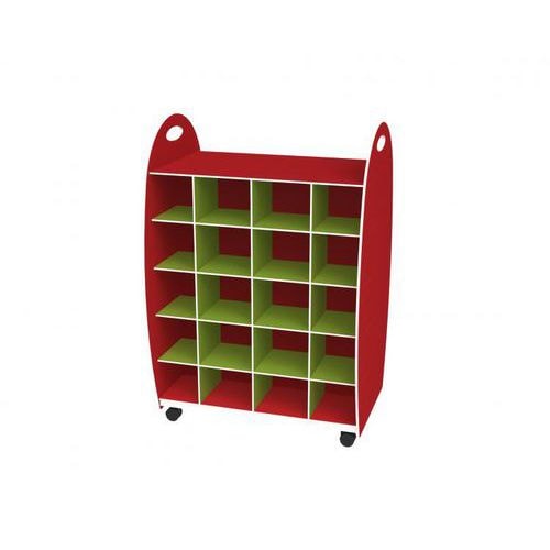 Meuble de rangement 20 casiers - Rouge/Anis - Image principale