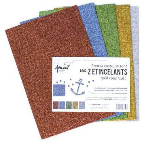Paquet de 5 feuilles mosaïques A4 assorties - Image principale