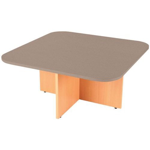 Table basse range-poufs Diabolo 100 x 100 cm Taupe/Hêtre - Image principale