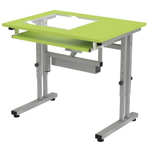 Poste écran sous vitre Mini réglable mélaminé - Image principale