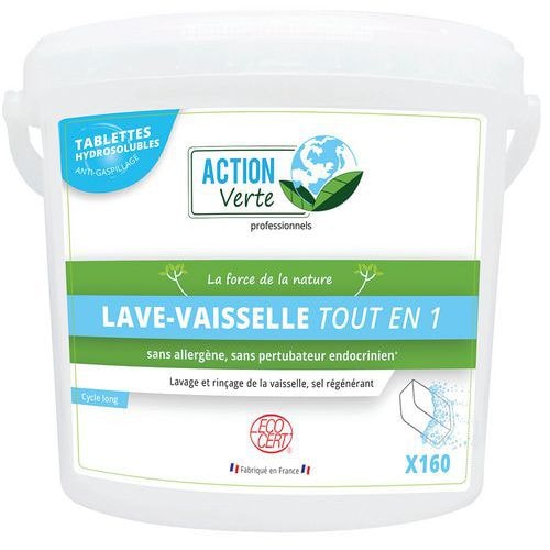 Action Verte 160 tablettes lave-vaisselle cycle long Ecocert - Image principale