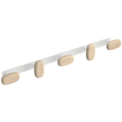 Patère murale Sherwood 5 patères Bois et Blanc - Image principale