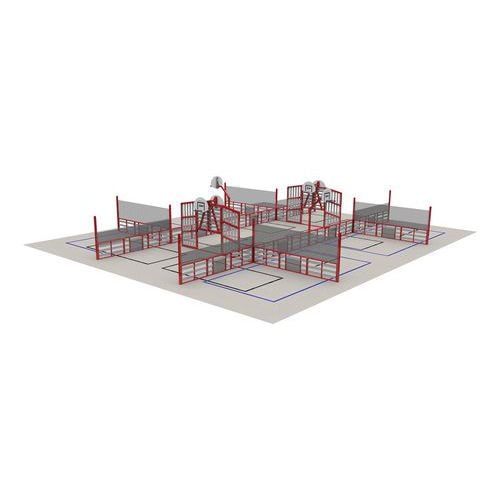 Espace multisports Pitch'One R9M à 9 aires - 22,10 x 18 m - peint - Image principale