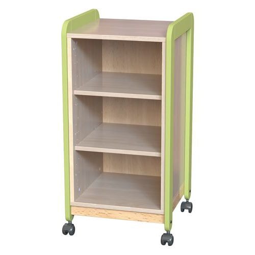 Meuble Lili 1 colonne 3 niches avec roulettes hauteur 98 cm coloris vert - Image principale