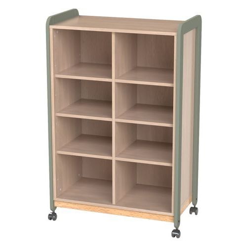 Meuble Lili 2 colonnes 8 niches avec roulettes hauteur 137 cm kaki - Image principale