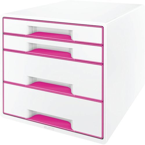Bloc de classement Leitz WOW, 4 tiroirs Rose - Image principale