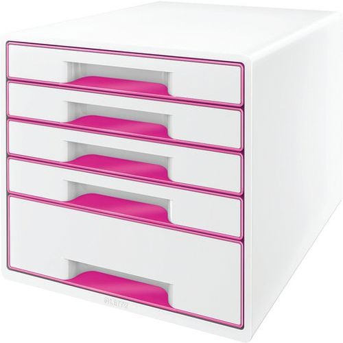Bloc de classement Leitz WOW, 5 tiroirs Rose - Image principale