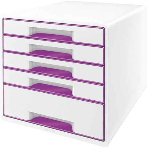 Bloc de classement Leitz WOW, 5 tiroirs Violet - Image principale