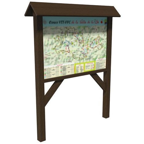 Toit 2 pans pour panneau d information 97 x 145 cm - marron - Image principale