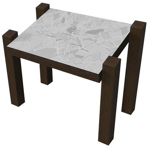 Table d'information 4 pieds hauteur totale 120 cm - visuel 90 x 67 cm - marron - Image principale