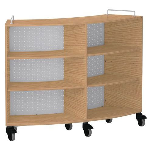 Meuble bas Shift+ Landscape mélaminé incurvé 4 étagères - chêne - arctique - Image principale