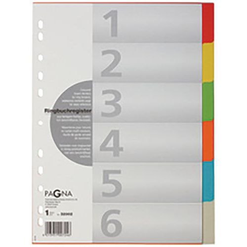 Set de 12 Intercalaires en carton, A4, 6 pièces, 6 couleurs - Image principale