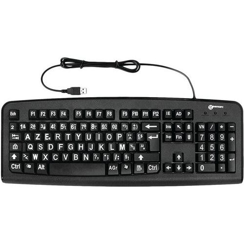 Clavier confort visuel écriture blanche touches noires - Geemarc - Image principale