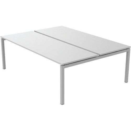 Bureau droit Bench 2 places Inesa Blanc 220 cm - Image principale