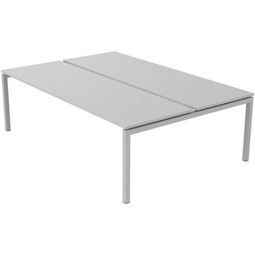 Bureau droit Bench 2 places Inesa Blanc 240 cm - Image principale