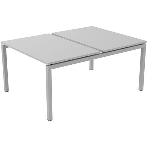 Bureau droit Bench 2 places Inesa Blanc 120 cm - Image principale