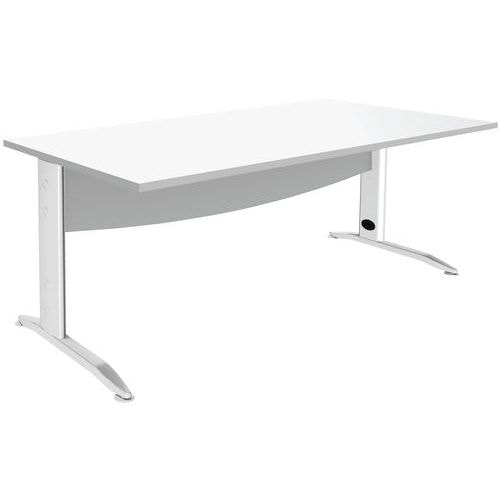 Bureau droit Alma 180x80 Blanc/Blanc - Image principale