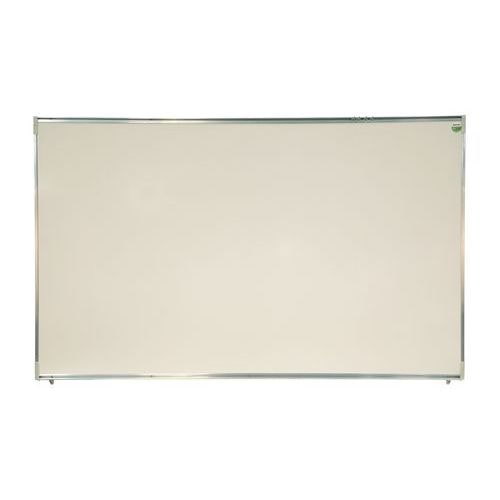 Tableau simple émaillé blanc cadre alu strié naturel - 1,20 x 1,50 m - Image principale
