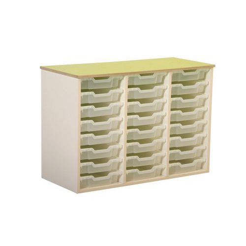 Meuble 24 bacs plastique Zébulon - Vert pomme - Image principale