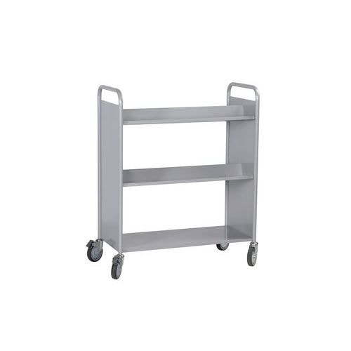Chariot à livres double face, 4 tablettes inclinées - Image principale