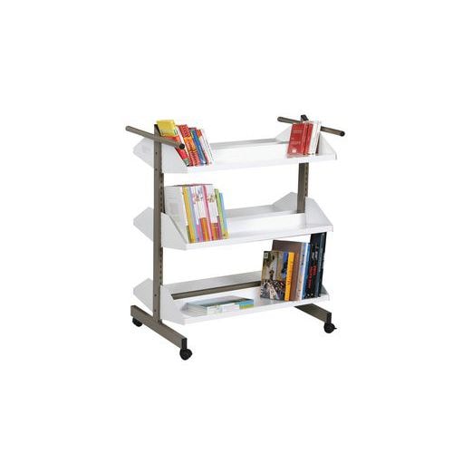 Chariot à livres Zédia coloris taupe RAL 7006 - Image principale
