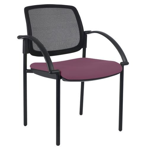 Lot de 2 fauteuils visiteurs Ritz dossier résille assise violine - Image principale