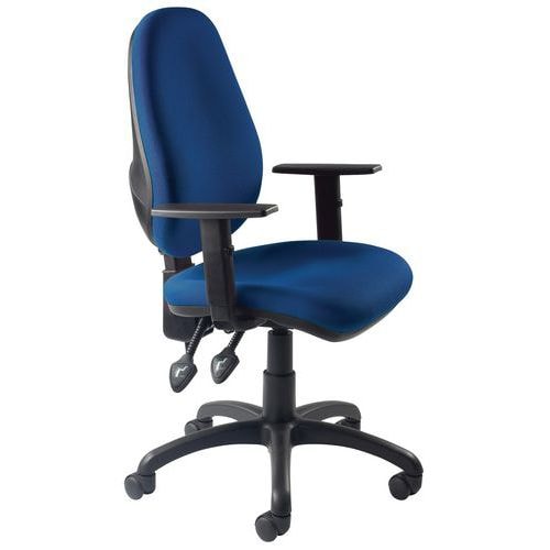 Fauteuil de bureau Saxe accoudoirs réglables coloris bleu - Image principale