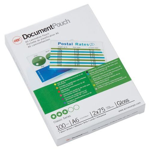 Pochette de plastification A6 110x154 mm 75µ (Boite de 100) - Image principale