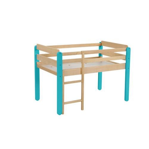 Lit gain de place Lili 120 x  60 cm piètement bleu turquoise - Image principale
