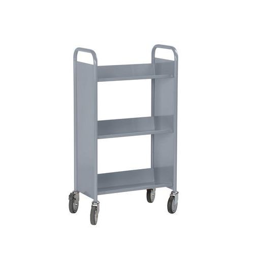 Chariot à livres simple face, 3 tablettes inclinées - Image principale