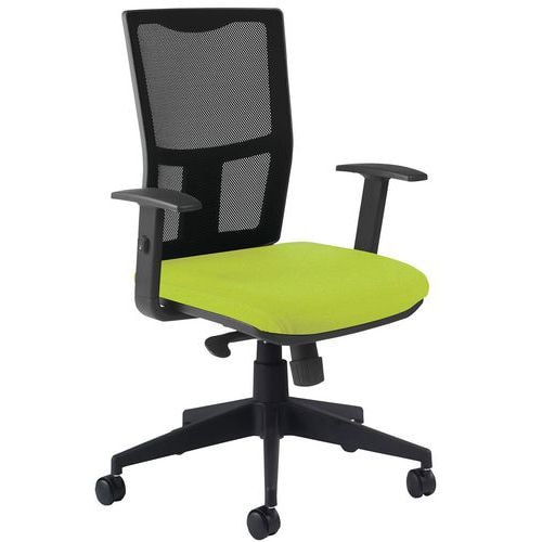 Fauteuil Ritz accoudoir réglable dossier résille noire - Manutan Expert - Image principale