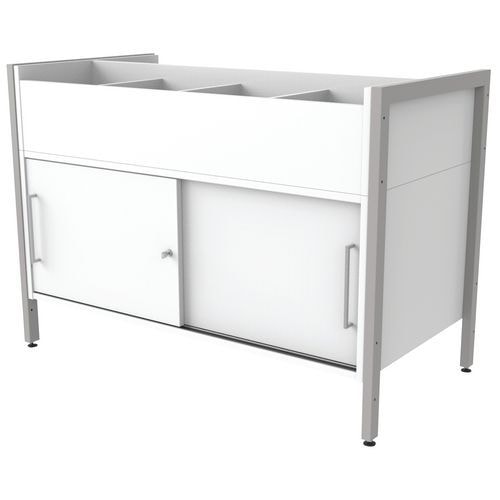 Bac albums/BD Ellipse structure tube avec stockage portes coulissantes - Image principale