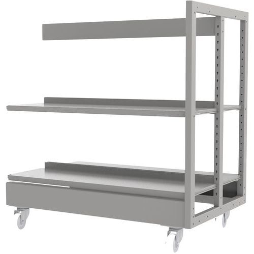 Rayonnage double face sur roulettes Ellipse structure tube - Manutan Expert - Image principale