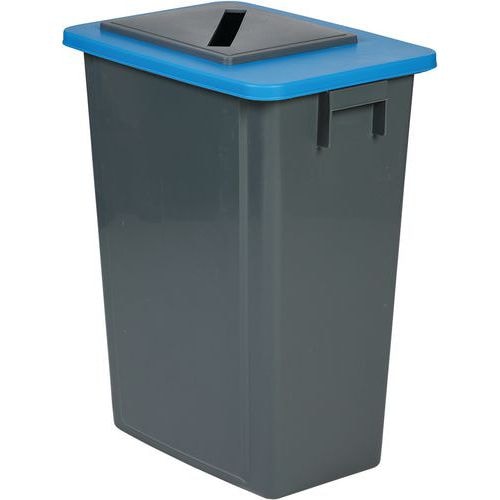 Poubelle de tri grise et bleue - Papier - 60 L - Image principale