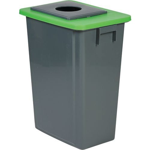 Poubelle de tri verte et grise - Verre - 60 L - Image principale