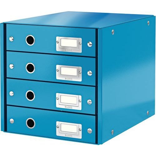 Lot de 3 Bloc de classement Leitz Click & Store, 4 tiroirs Bleu - Image principale