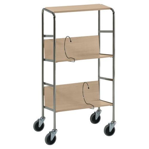 Chariot de classeurs - 2 plateaux hetre - Capacité 75 kg - Image principale