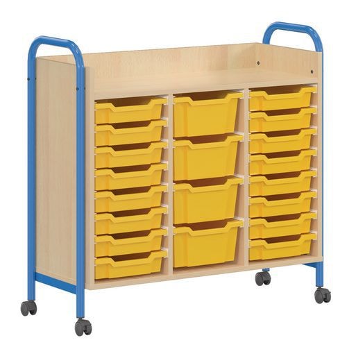 Meuble 20 bacs plastique sur roulettes Chloé - Mobidecor - Image principale