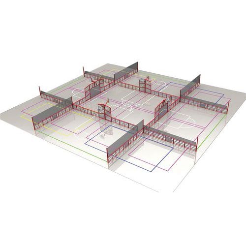 Espace multisports Pitch'One R9XL à 9 aires - 32 x 29,80 m - peint - Image principale