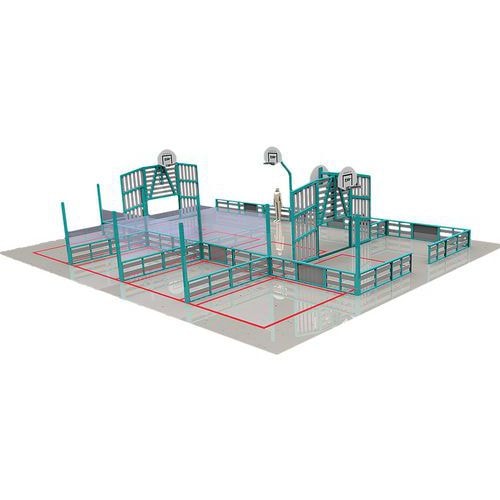 Espace multisports Pitch'One R6S à 6 aires - 14,90 x 11,20 m - peint - Image principale