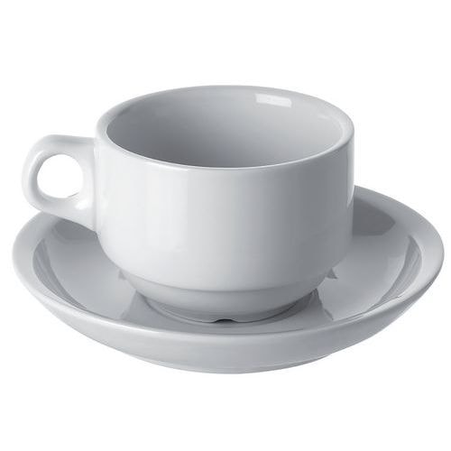 Tasse et soucoupe déjeuner en porcelaine ø9,5 cm 25cl blanc - Image principale