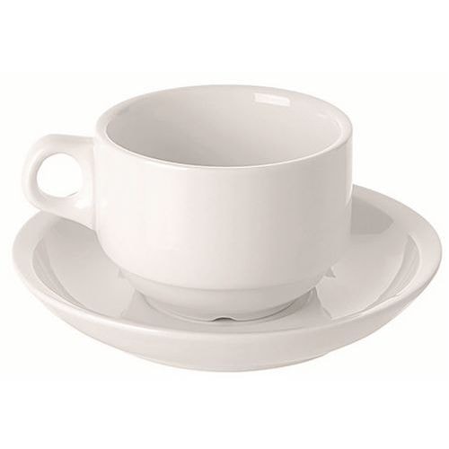 Tasse et soucoupe thé en porcelaine ø8,2 cm 18cl blanc - Image principale