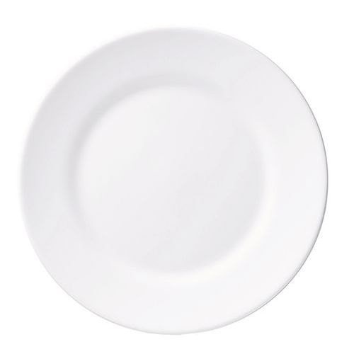 Assiette plate en verre trempé ø25,4 cm blanc-Restaurant-Arcoroc - Image principale